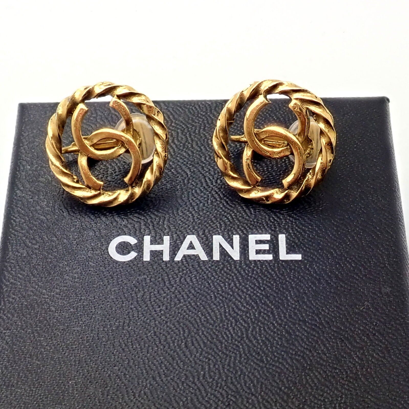 Chanel Jewelry & Watches:Vintage & Antique Jewelry:Earrings Rare! Vintage Chanel Paris France Classic CC Logo Earrings 1970's 2158