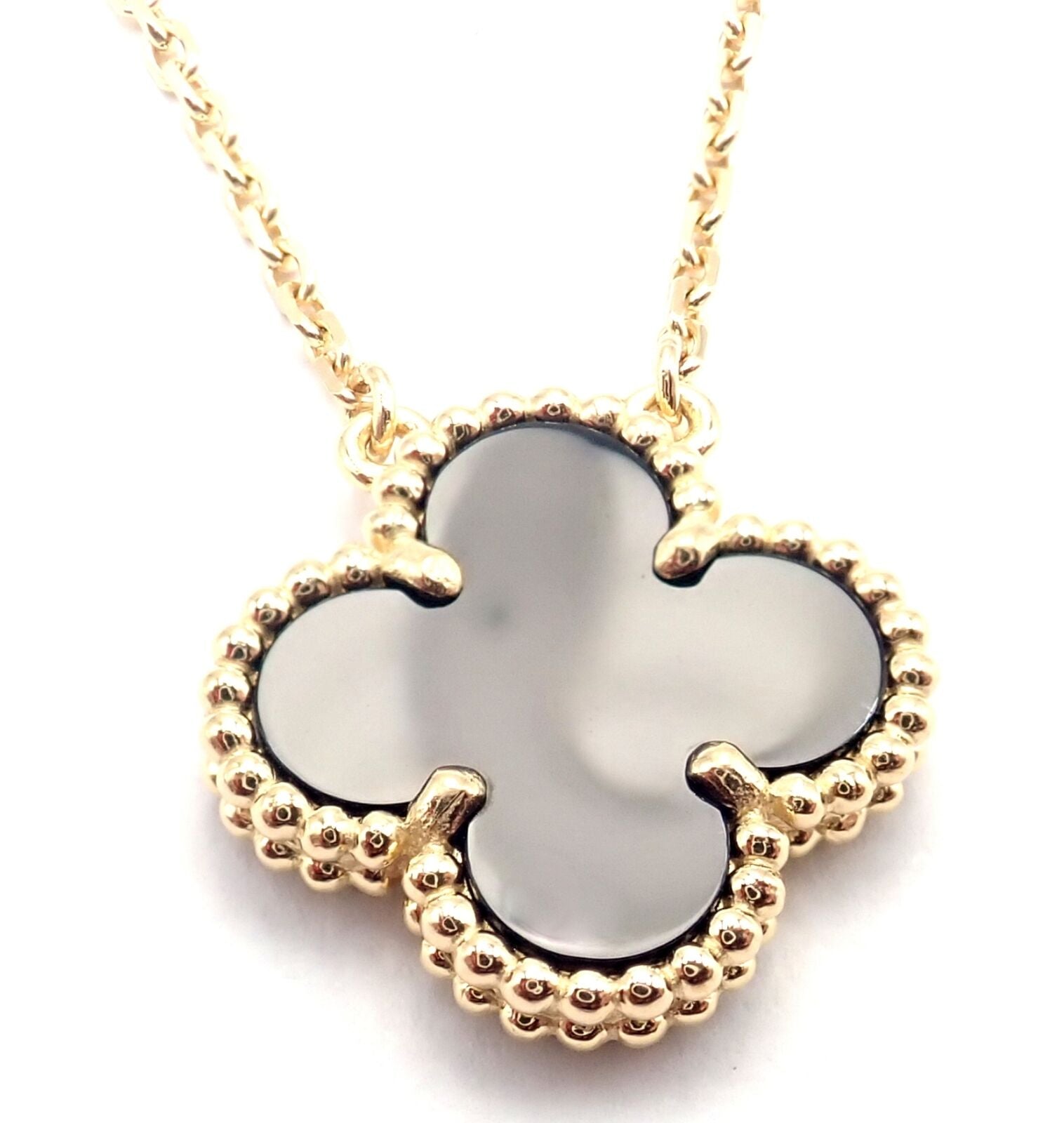 Van Cleef & Arpels Jewelry & Watches:Fine Jewelry:Necklaces & Pendants Authentic! Van Cleef & Arpels Alhambra 18k Yellow Gold Onyx Pendant Necklace