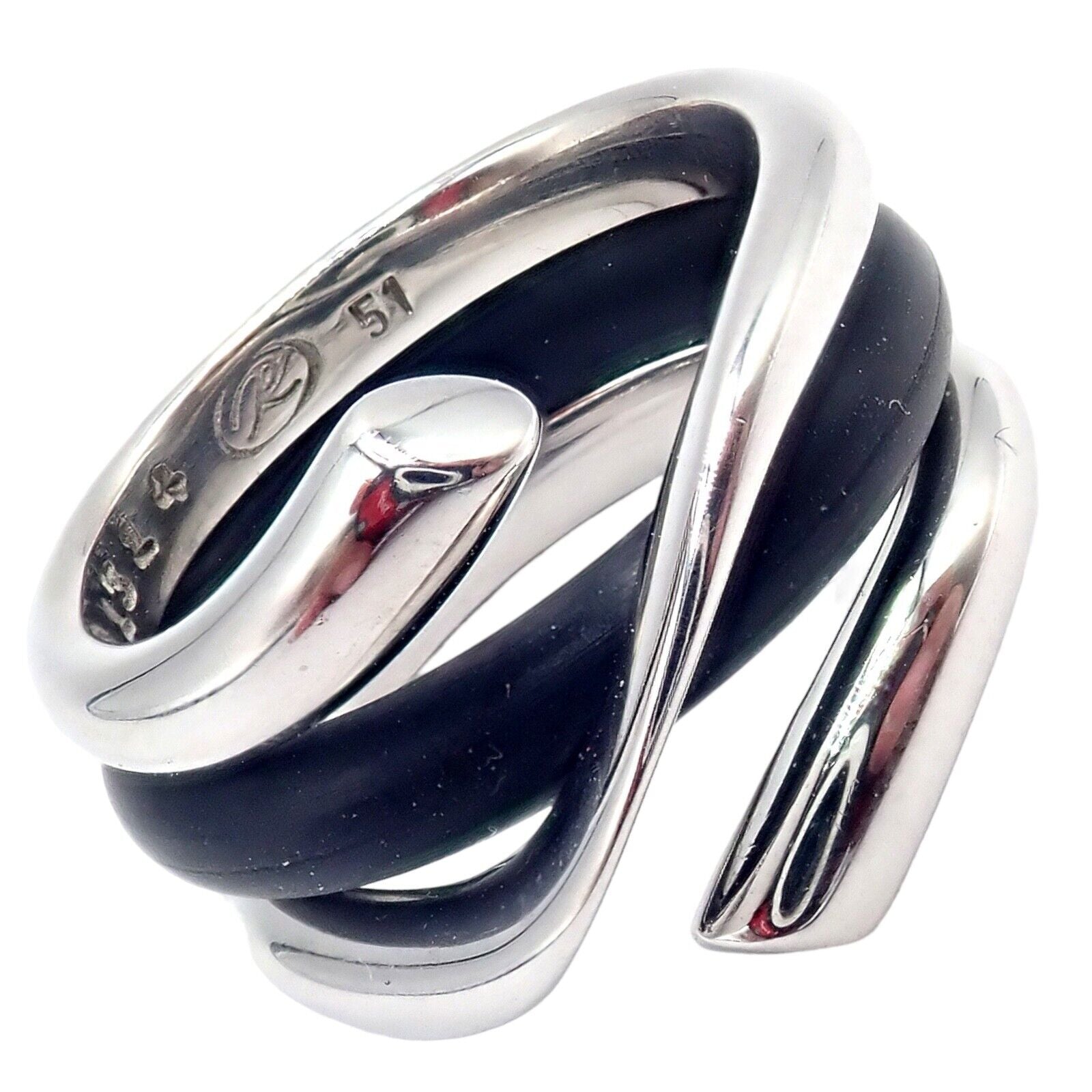 Georg Jensen Jewelry & Watches:Fine Jewelry:Rings Authentic! Georg Jensen 18K White Gold Magic Rubber Ring sz 5.5 51