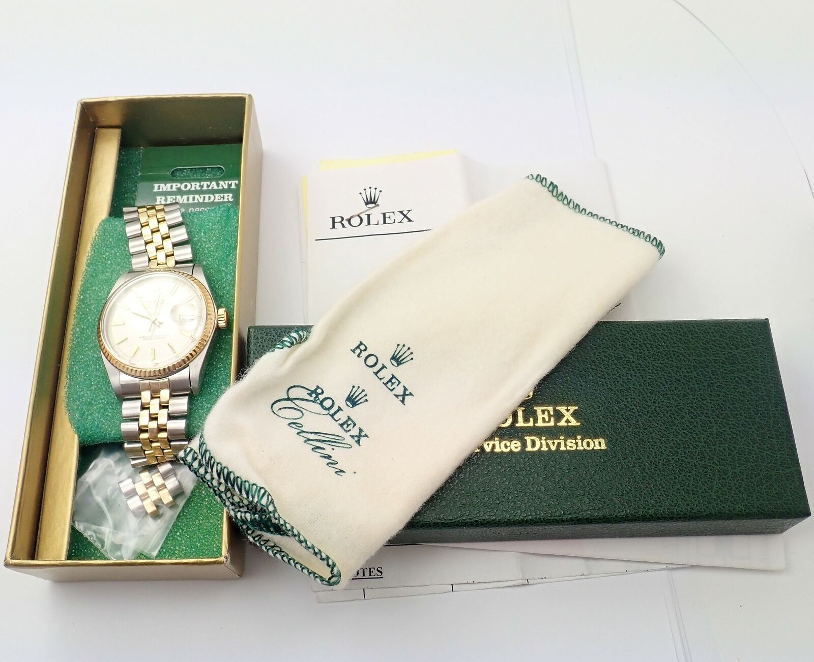 Rolex Jewelry & Watches:Watches, Parts & Accessories:Watches:Wristwatches Rolex DateJust 18k Gold + Steel Mens Automatic Jubilee Fluted Bezel Watch 1601