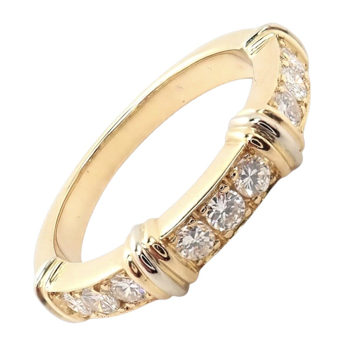 Cartier Jewelry & Watches:Fine Jewelry:Rings Authentic! Cartier 18k Yellow Gold Diamond Band Ring Size 48 Us 5