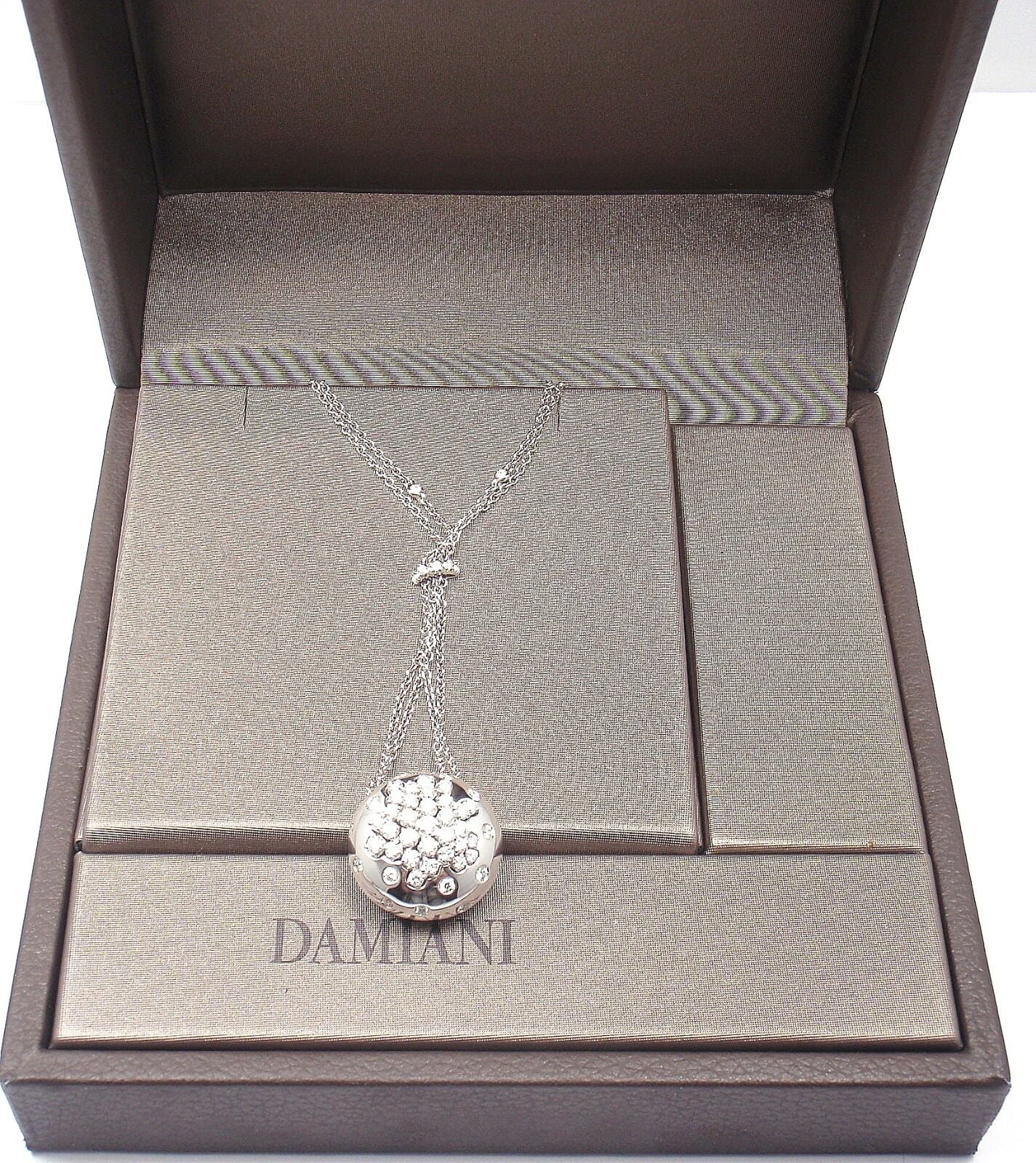 Authentic Damiani 18K White Gold Diamond Drop Cluster
