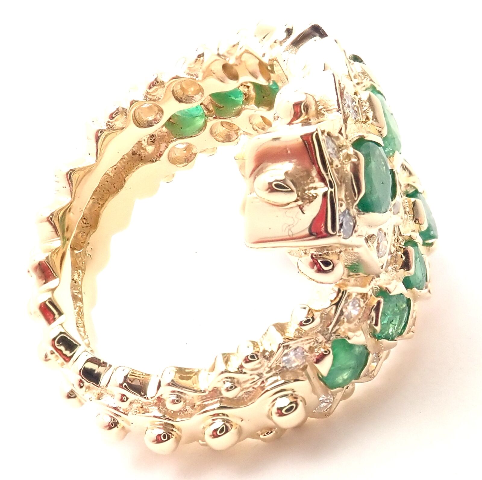 Lalaounis Jewelry & Watches:Fine Jewelry:Rings Rare! Authentic Ilias Lalaounis 18k Yellow Gold Diamond Emerald Band Ring