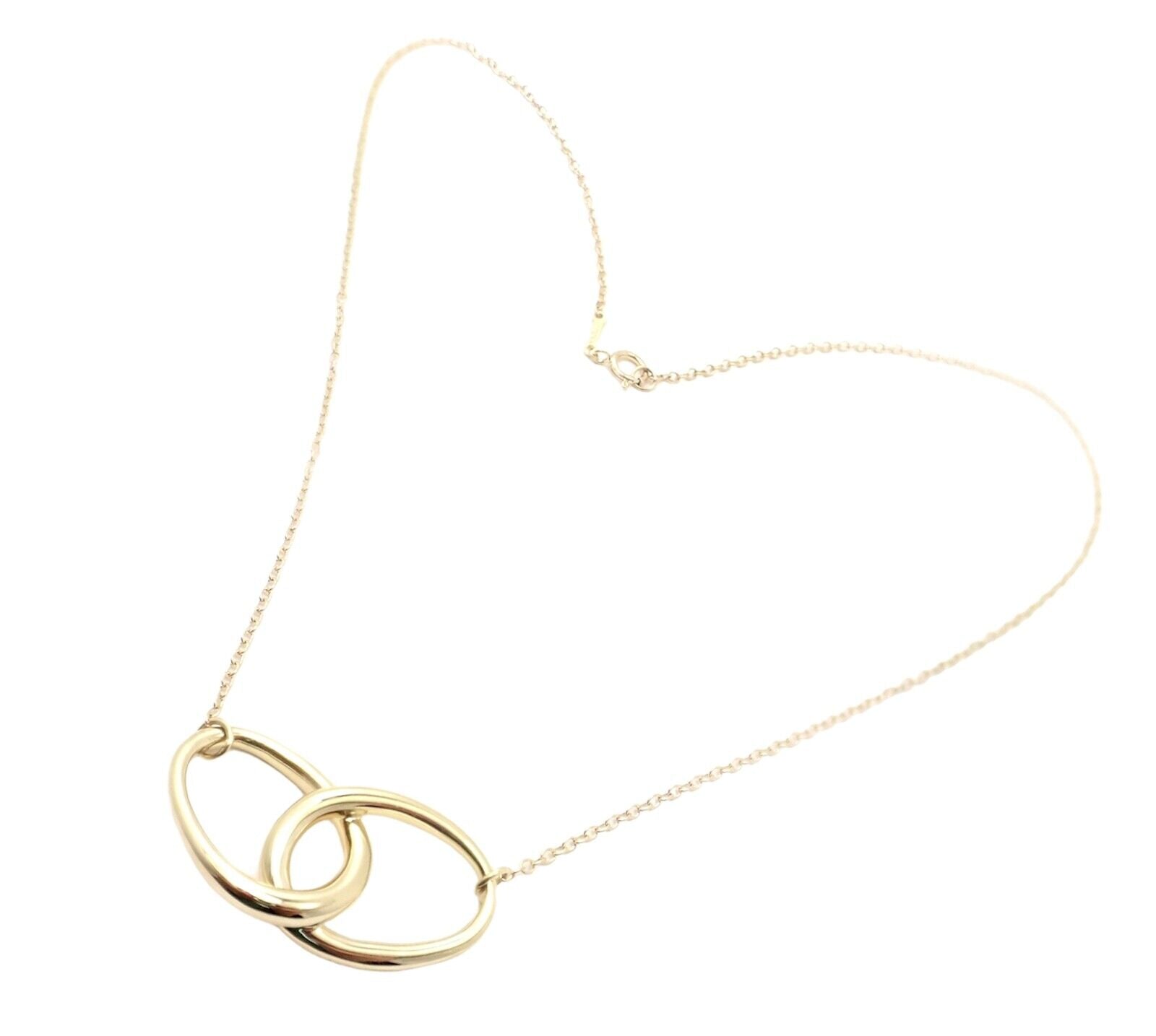 Tiffany & Co. Jewelry & Watches:Fine Jewelry:Necklaces & Pendants Authentic! Tiffany & Co Elsa Peretti 18k Yellow Gold Linked Oval Hugs Necklace