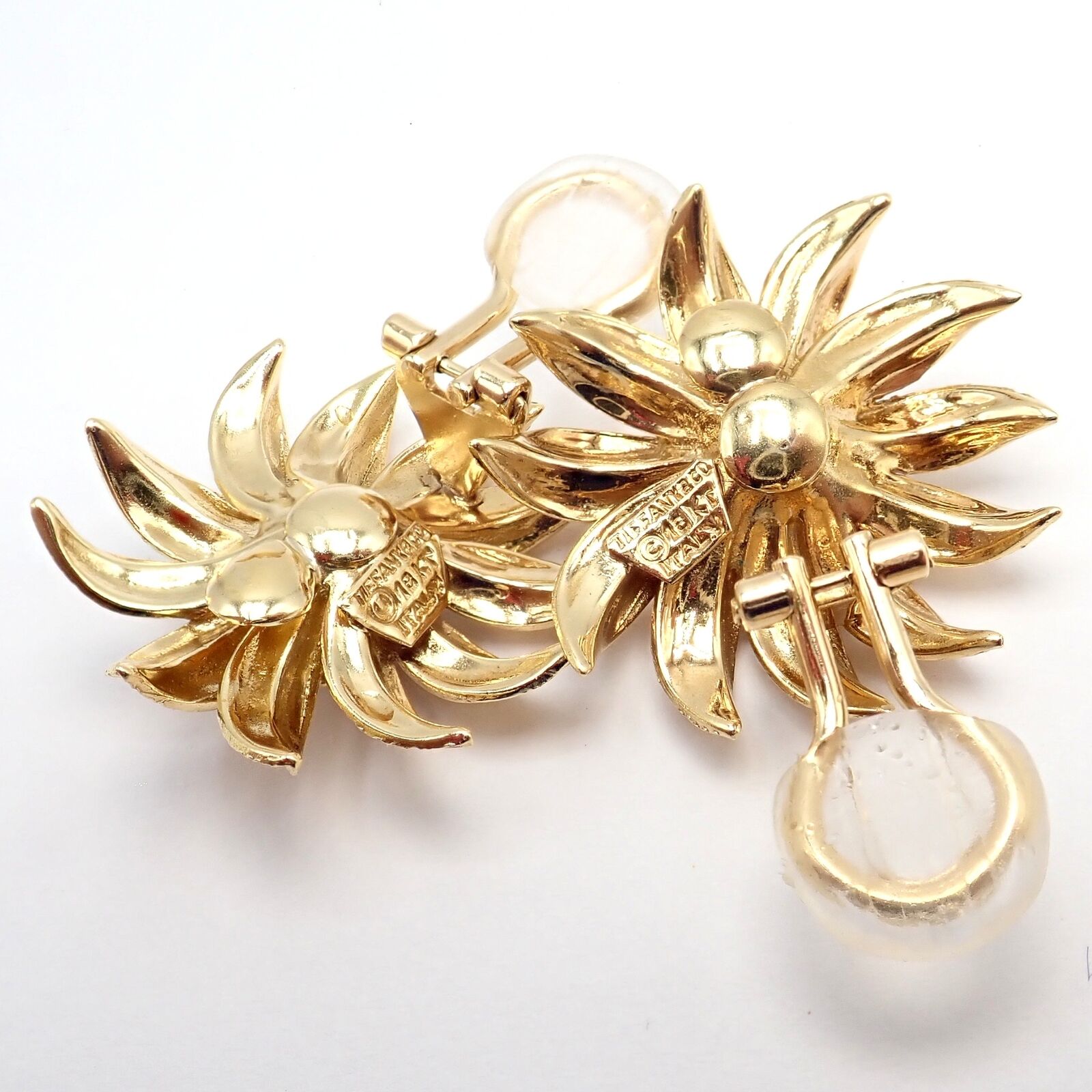 Tiffany & Co. Jewelry & Watches:Fine Jewelry:Earrings Authentic! Vintage Tiffany & Co 18k Yellow Gold Ruby Flower Earrings