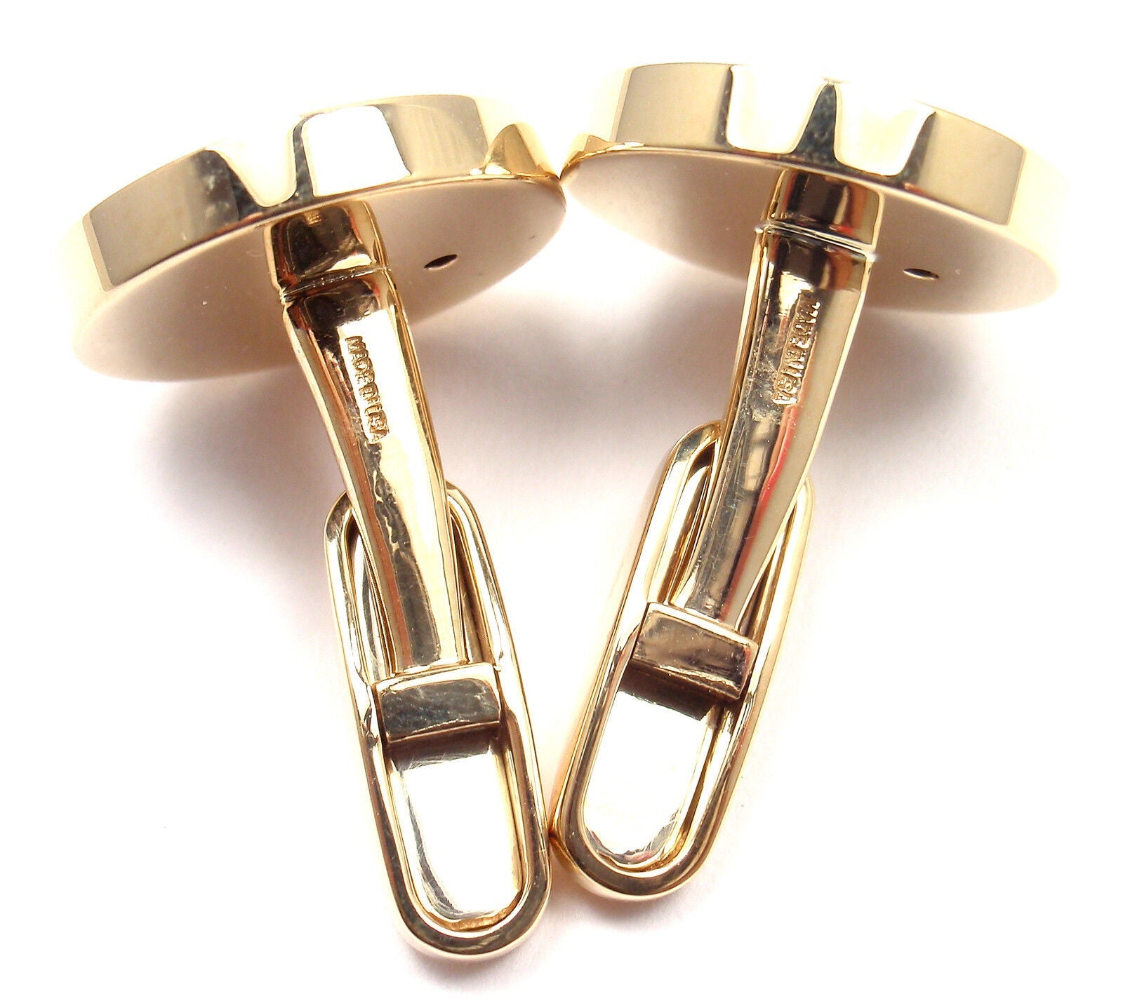 BVLGARI カフリンクス Authentic! Bvlgari Bulgari 18k Yellow Gold Mother Of Pearl