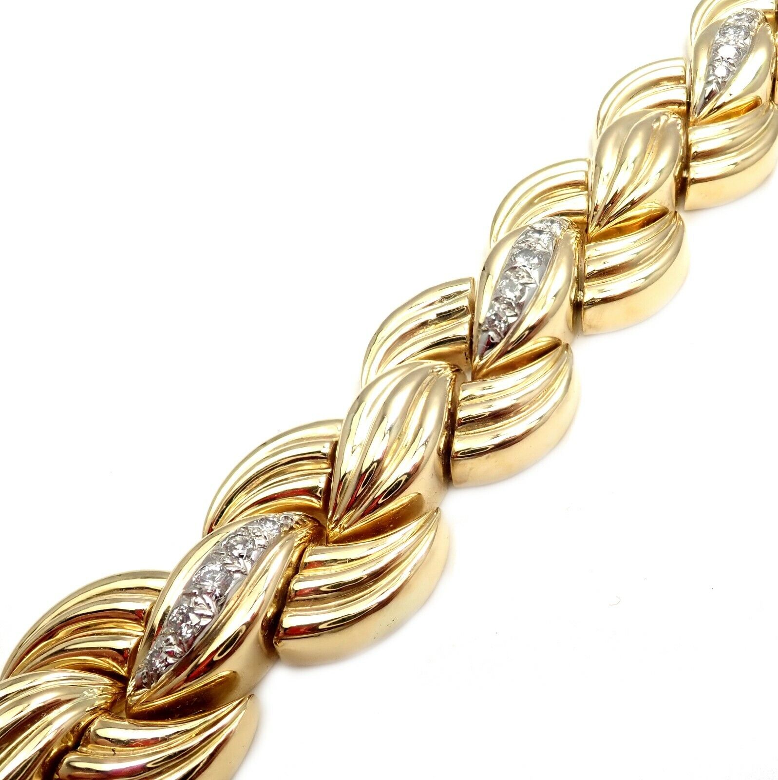 Van Cleef & Arpels Jewelry & Watches:Fine Jewelry:Bracelets & Charms Rare! Vintage Van Cleef & Arpels VCA 18k Yellow Gold 1.75ctw Diamond Bracelet