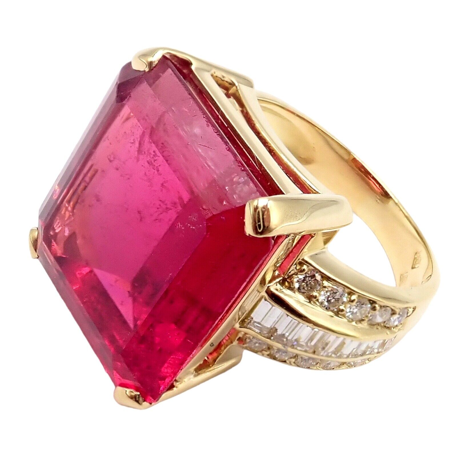 H. Stern Jewelry & Watches:Fine Jewelry:Rings Authentic! H. Stern 18k Yellow Gold Diamond Large Pink Tourmaline Statement Ring