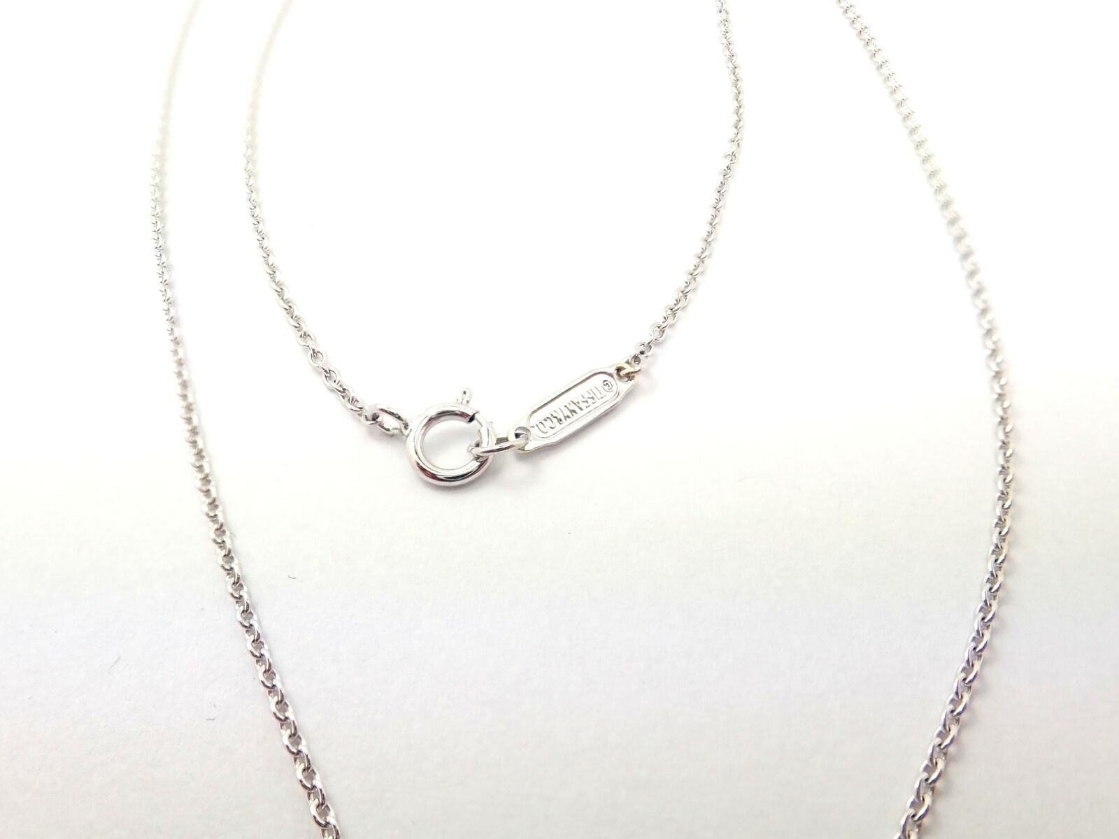 Authentic! Tiffany & Co Platinum Diamond Heart Double Metro Pendant  Necklace | Fortrove