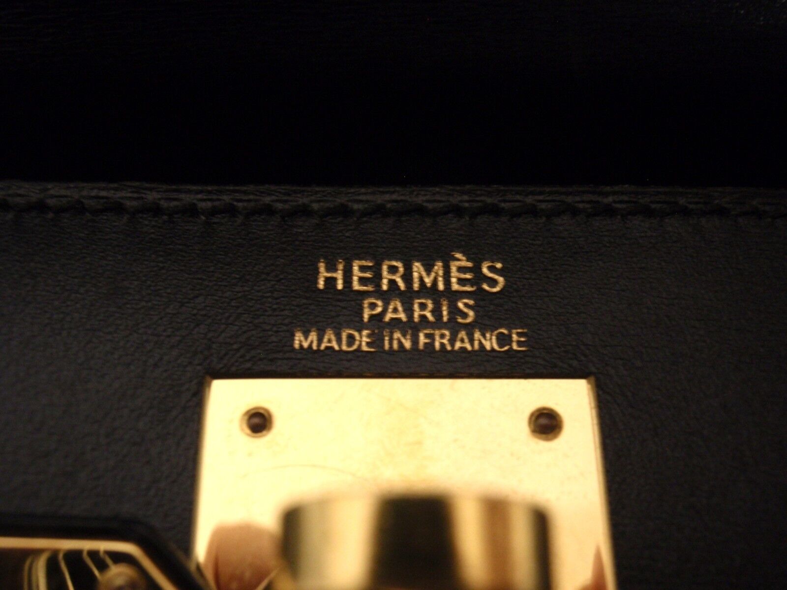 Great Condition Hermes 32cm Black Box Leather Shoulder Kelly Handbag, Year 1998