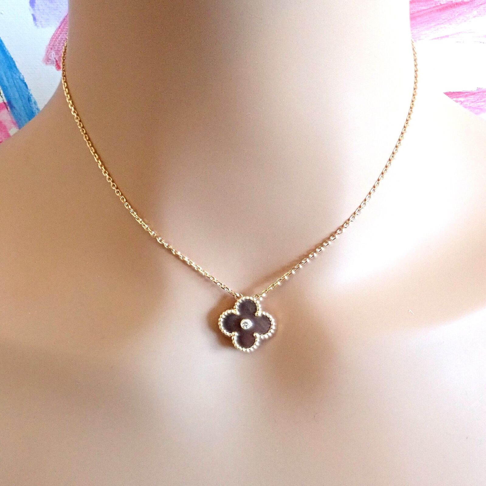 Magic Alhambra long necklace, 1 motif 18K rose gold, Mother-of-pearl - Van  Cleef & Arpels