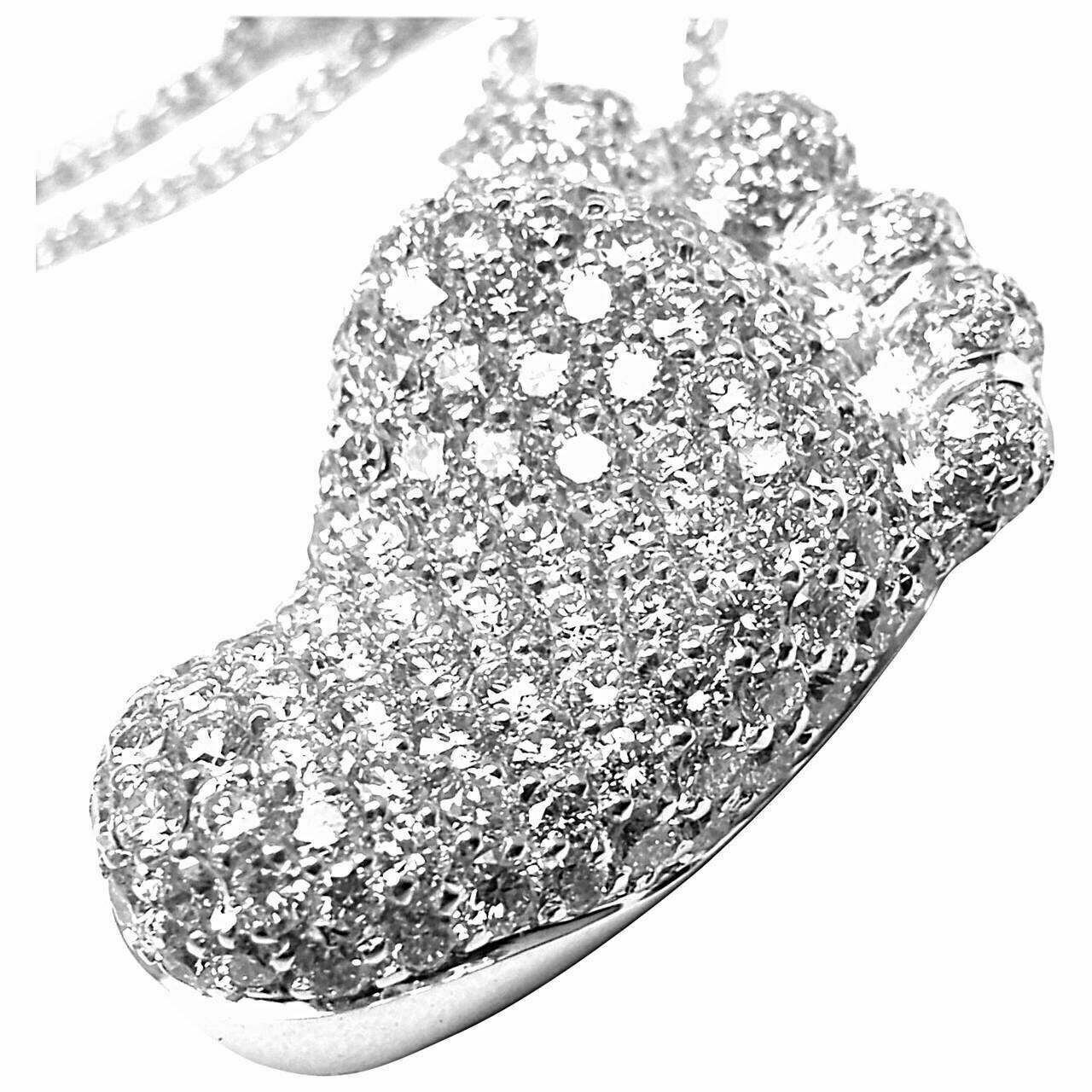 Pasquale Bruni Jewelry & Watches:Fine Jewelry:Necklaces & Pendants New! Authentic Pasquale Bruni 18k White Gold Diamond Foot Prints Orme Necklace