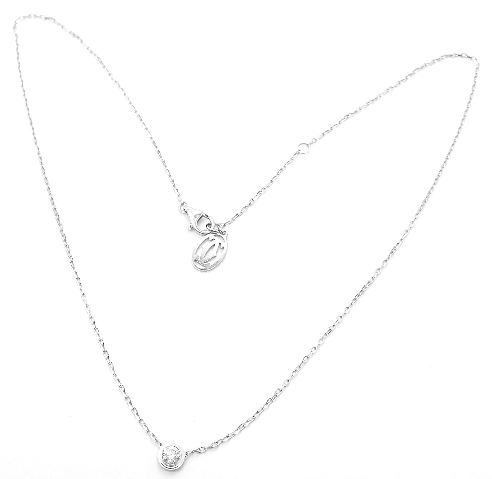 Cartier Jewelry & Watches:Fine Jewelry:Necklaces & Pendants Authentic! Cartier D'Amour 18k White Gold Diamond Large Model Necklace Cert.