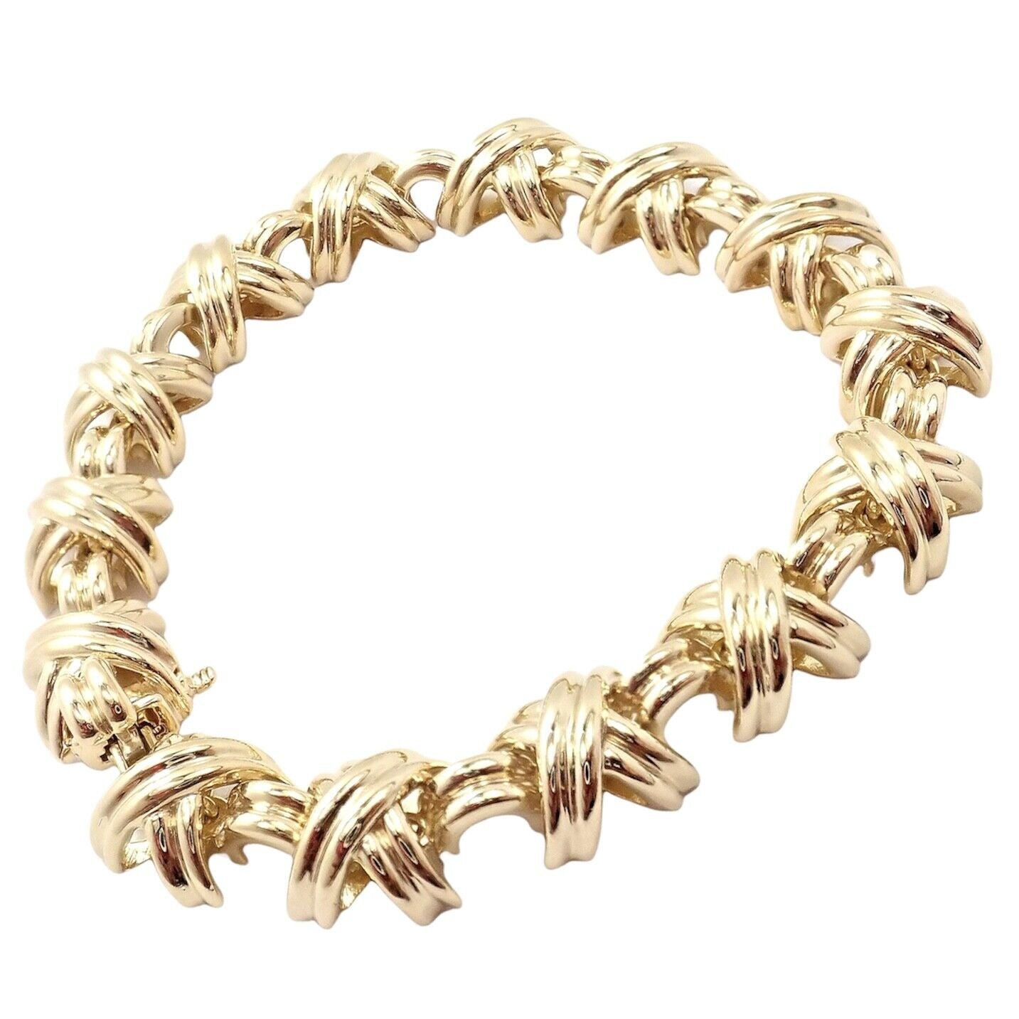 Tiffany & Co. Jewelry & Watches:Fine Jewelry:Bracelets & Charms Authentic! Tiffany & Co 18k Yellow Gold Classic X Link Bracelet