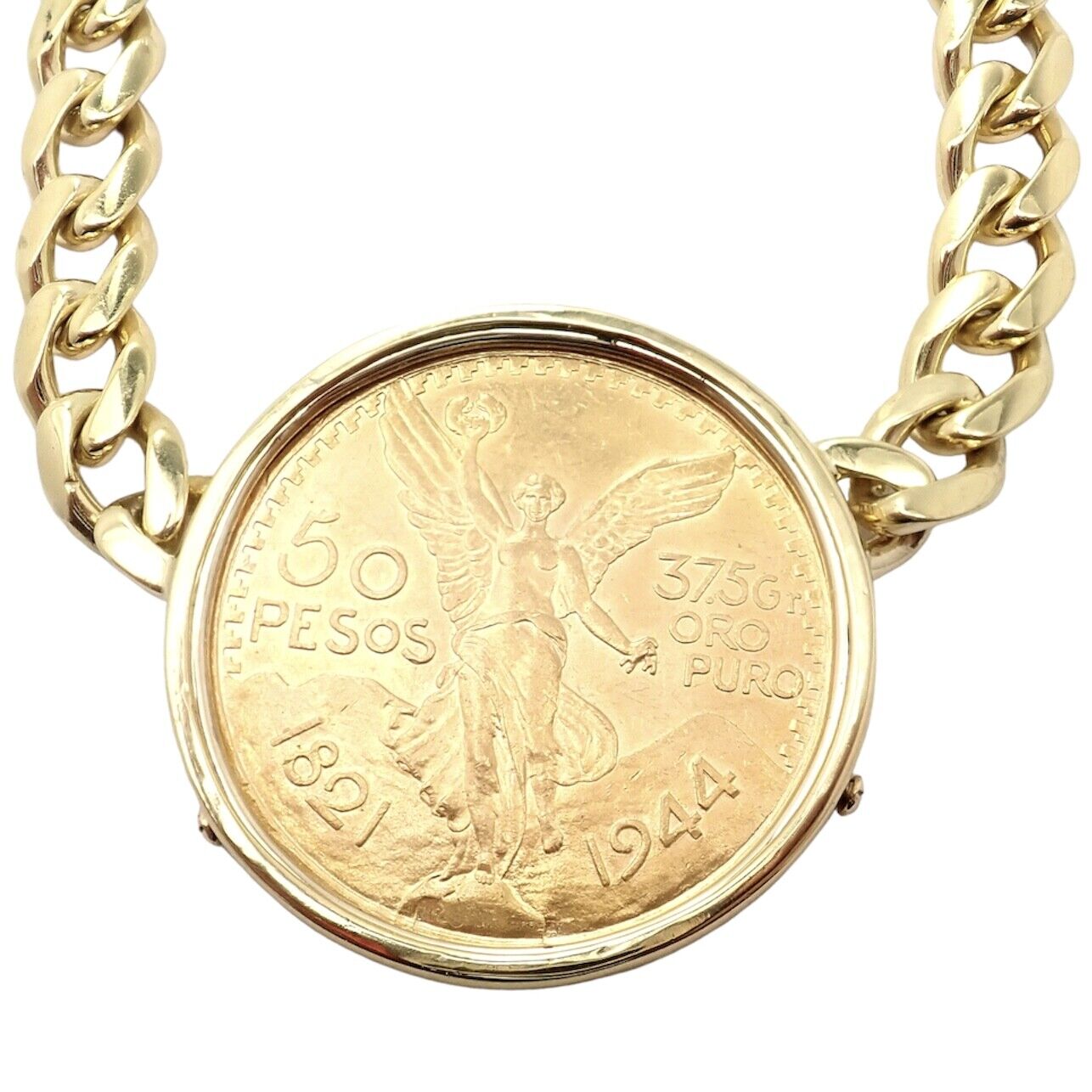 Bvlgari Jewelry & Watches:Fine Jewelry:Necklaces & Pendants Rare! Bulgari 18k Yellow Gold Centenario 50 Pesos Coin Mexico Monete Necklace