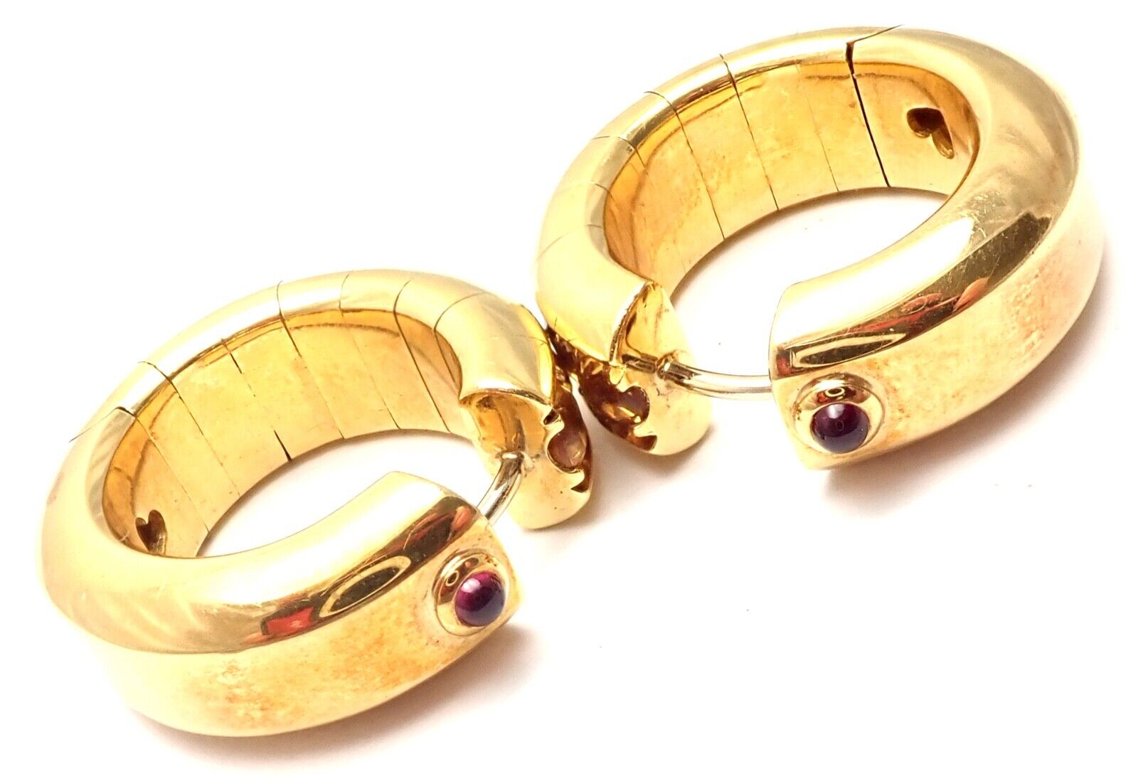 Pasquale Bruni Jewelry & Watches:Fine Jewelry:Earrings Authentic! Pasquale Bruni 18k Yellow Gold Citrine Ruby Hoop Earrings