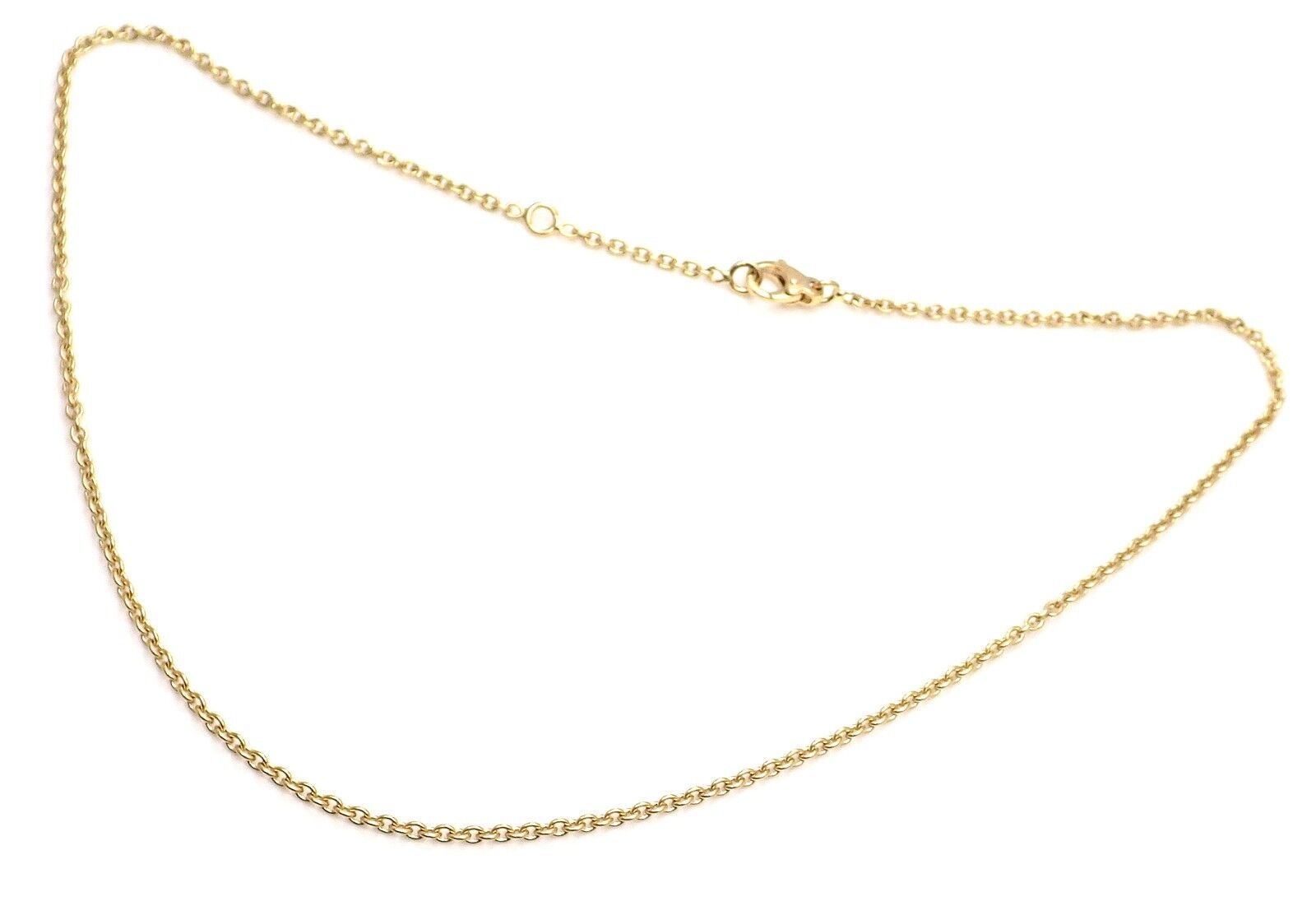 Authentic Chanel 18K Yellow Gold Classic Round Chain Necklace 14.75 to 15.75