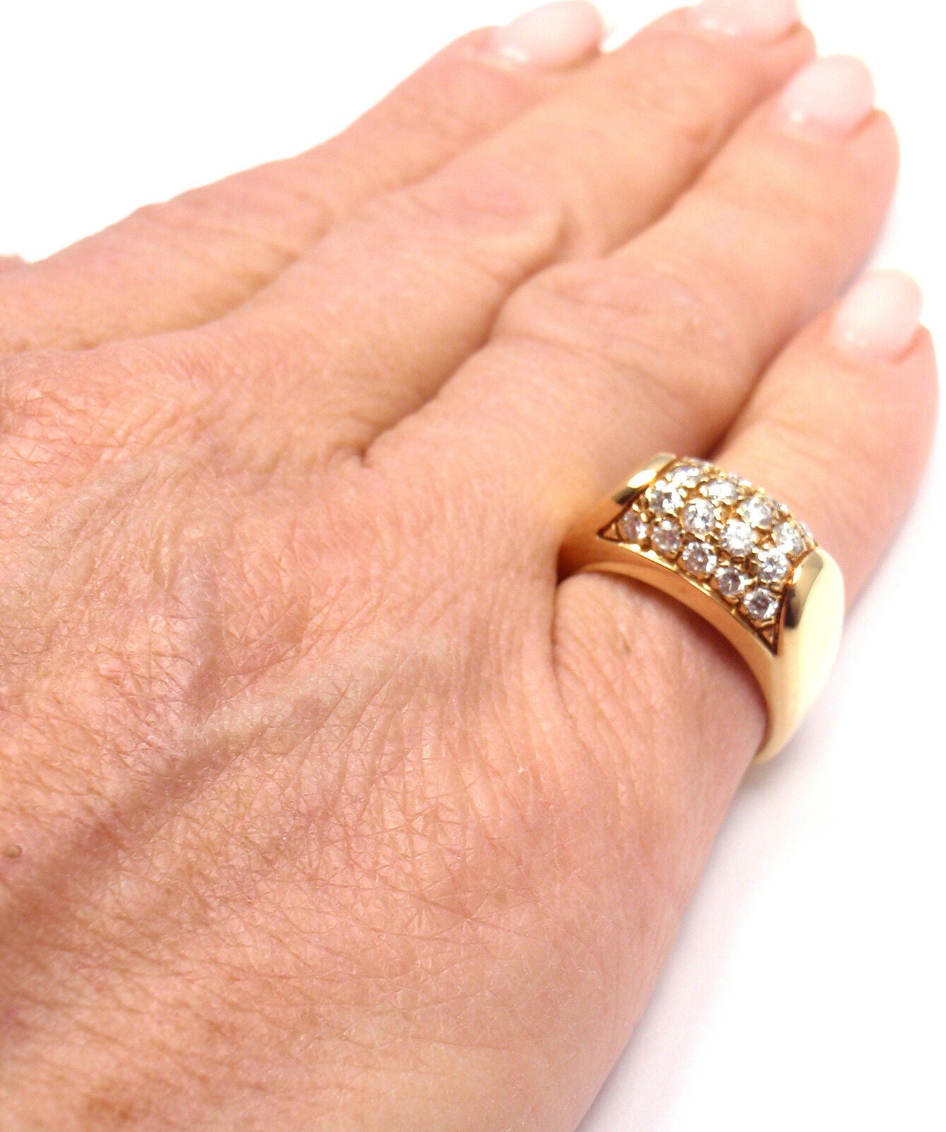 Bulgari Jewelry & Watches:Fine Jewelry:Rings Authentic! Bvlgari Bulgari 18k Yellow Gold Diamond Band Ring