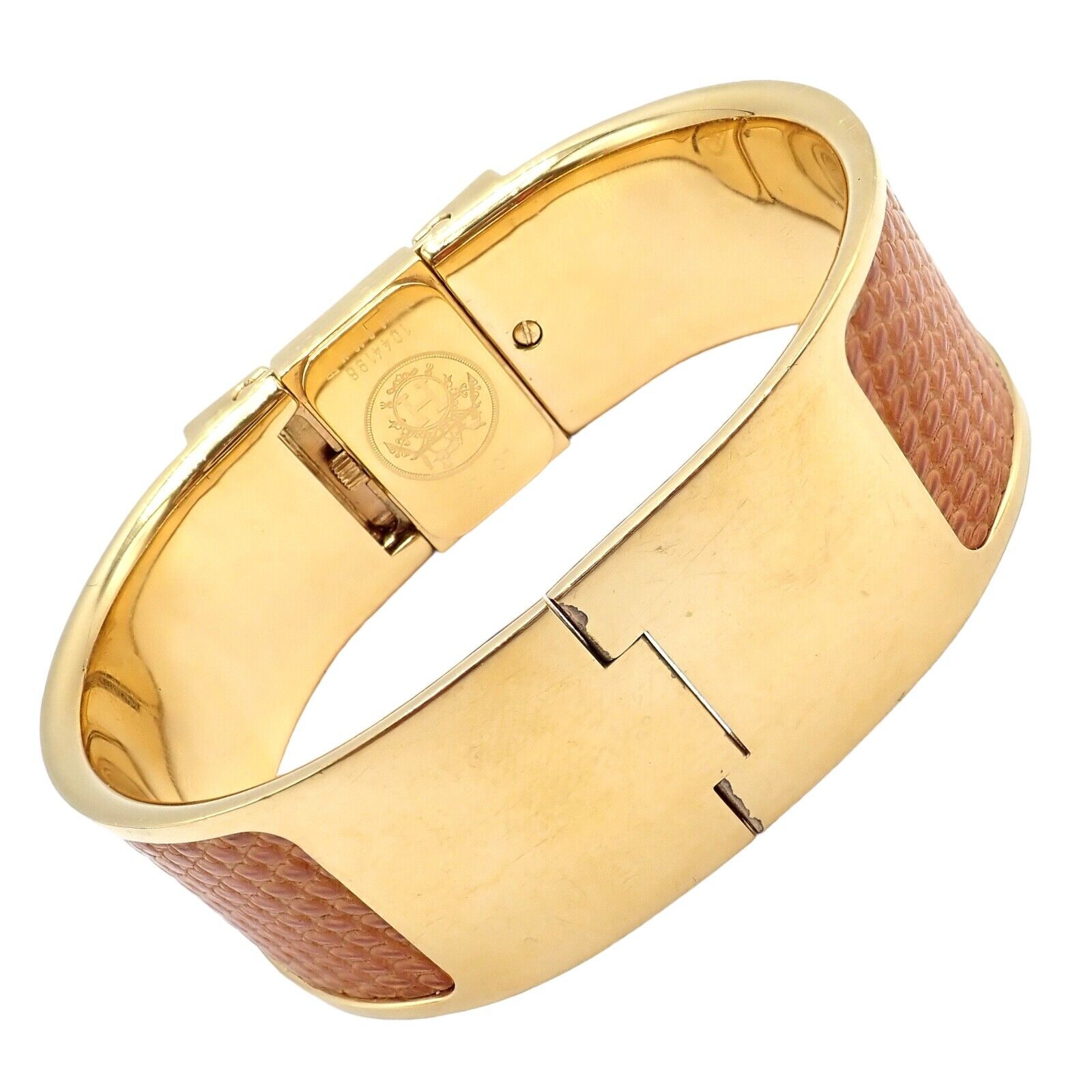 Hermes Jewelry & Watches:Watches, Parts & Accessories:Watches:Wristwatches Hermes Loquet Gold Hardware Snake Embossed Ladies Watch