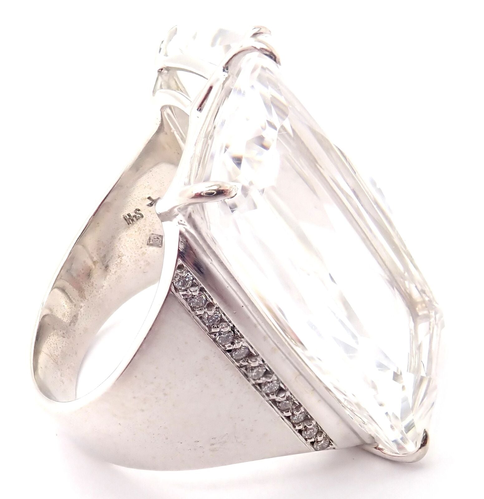 H. Stern Jewelry & Watches:Fine Jewelry:Rings Authentic! H. Stern Cobblestone 18k White Gold Diamond Large Rock Crystal Ring