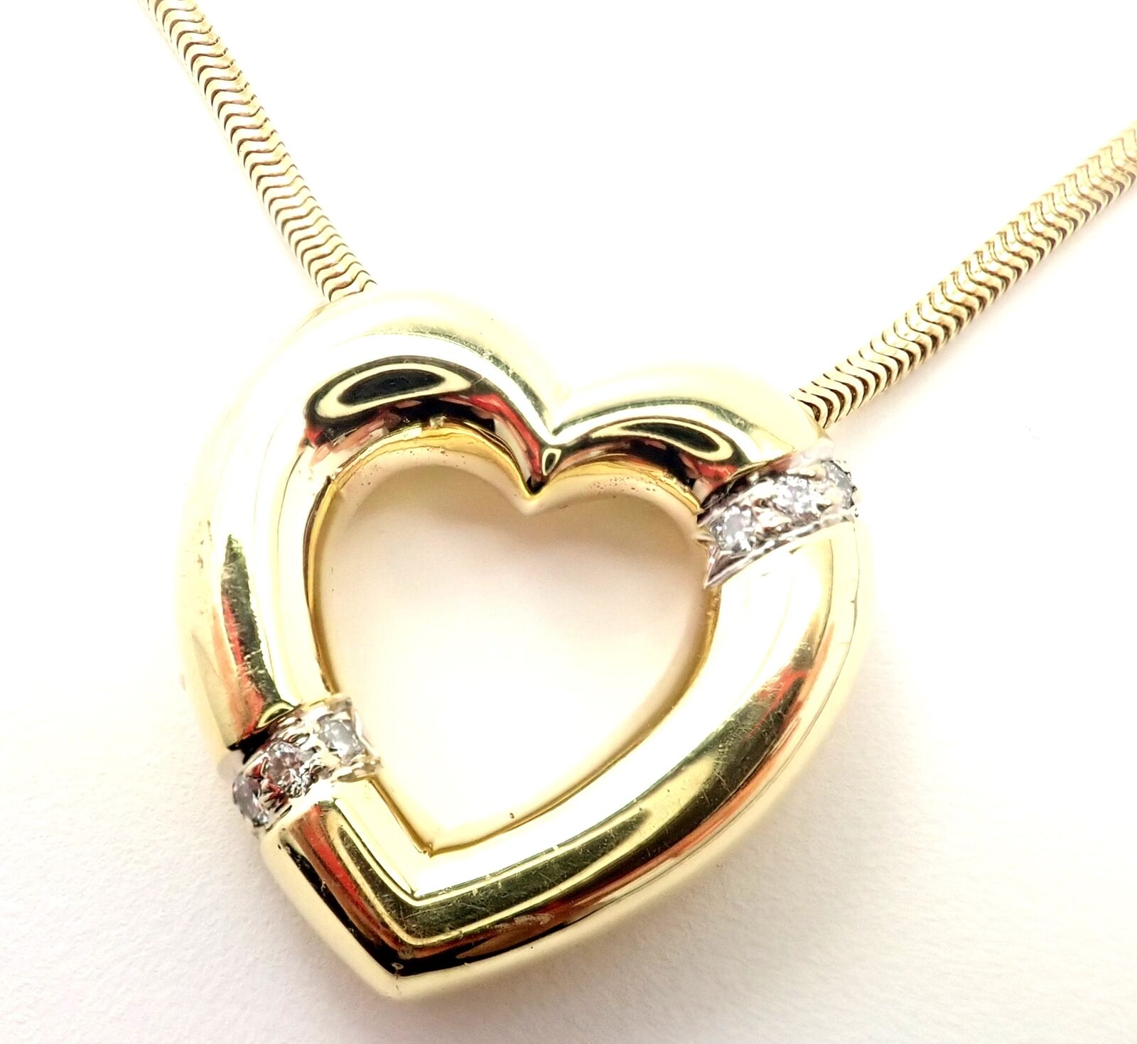 Tiffany & Co. Jewelry & Watches:Fine Jewelry:Necklaces & Pendants Authentic! Tiffany & Co Picasso 18k Yellow Gold Diamond Heart Pendant Necklace