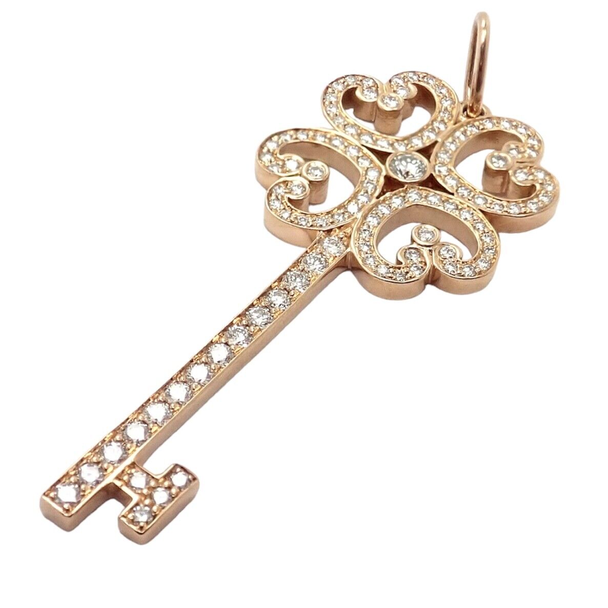 Tiffany & Co Jewelry & Watches:Fine Jewelry:Necklaces & Pendants Rare! Tiffany & Co 18k Rose Gold Enchant Quatra Heart Key Pendant Necklace