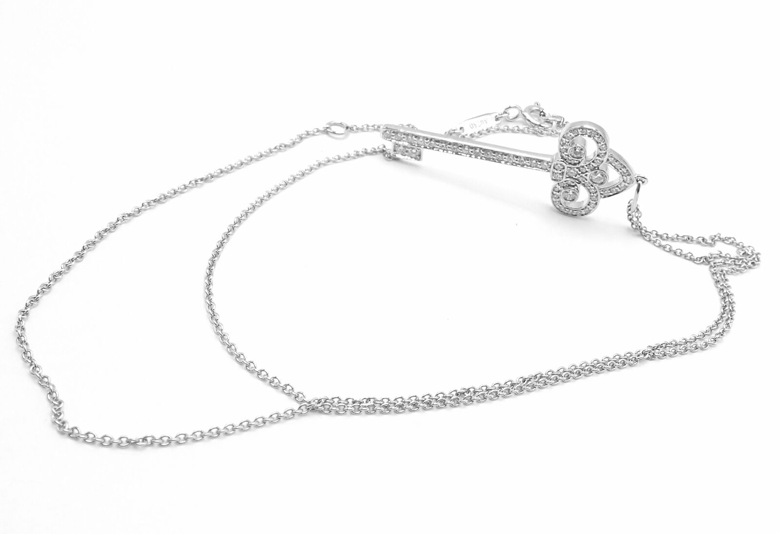 Tiffany & Co. Jewelry & Watches:Fine Jewelry:Necklaces & Pendants Rare! Tiffany & Co 18k White Gold Fleur De Lis Key Pendant Necklace