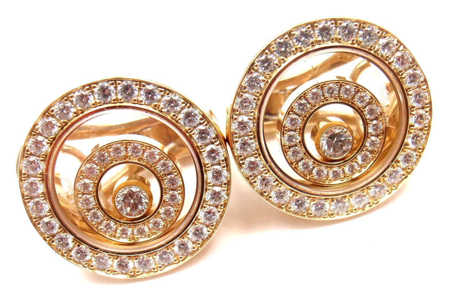 Chopard Jewelry & Watches:Fine Jewelry:Earrings Authentic! Chopard 18k Yellow Gold Happy Spirit Diamond Earrings