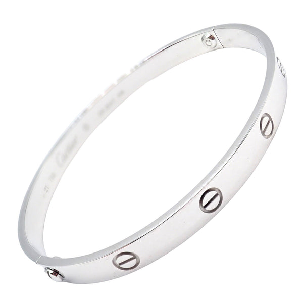 Cartier Love 6.1mm 18k White Gold Size 19 Bangle Bracelet | eBay