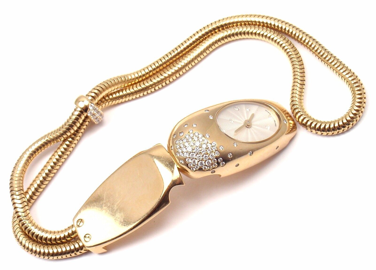 Van Cleef & Arpels Jewelry & Watches:Watches, Parts & Accessories:Watches:Wristwatches Authentic Van Cleef & Arpels 18k Yellow Gold Cadenas Serti Diamond Ladies Watch
