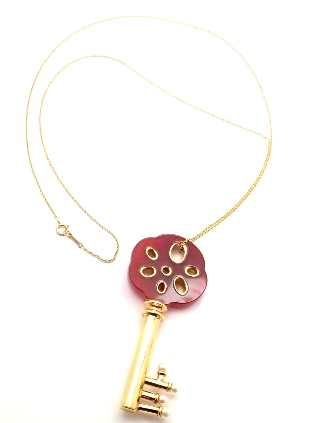 Tiffany & Co. Angela Cummings Jewelry & Watches:Fine Jewelry:Necklaces & Pendants Rare! Tiffany & Co Cummings 18k Yellow Gold Jasper Key Large Pendant Necklace