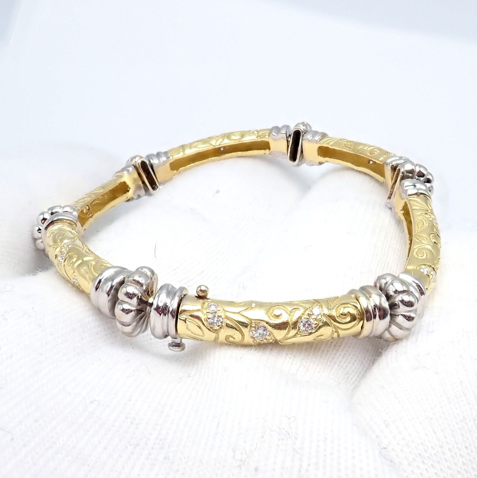 SeidenGang Jewelry & Watches:Fine Jewelry:Bracelets & Charms Vintage SeidenGang 18k Yellow + White Gold Diamond Laurel Collection Bracelet