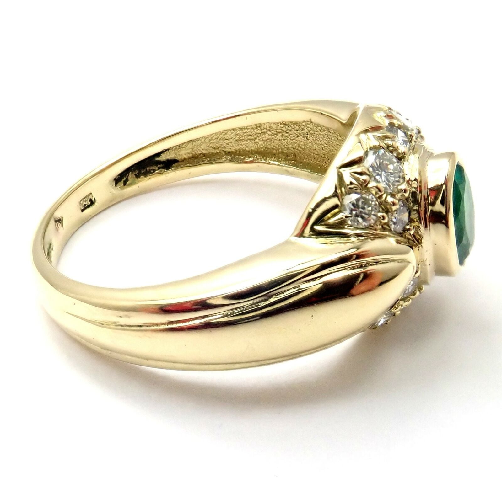 H. Stern Jewelry & Watches:Fine Jewelry:Rings Authentic! H. Stern 18k Yellow Gold Diamond Emerald Ring