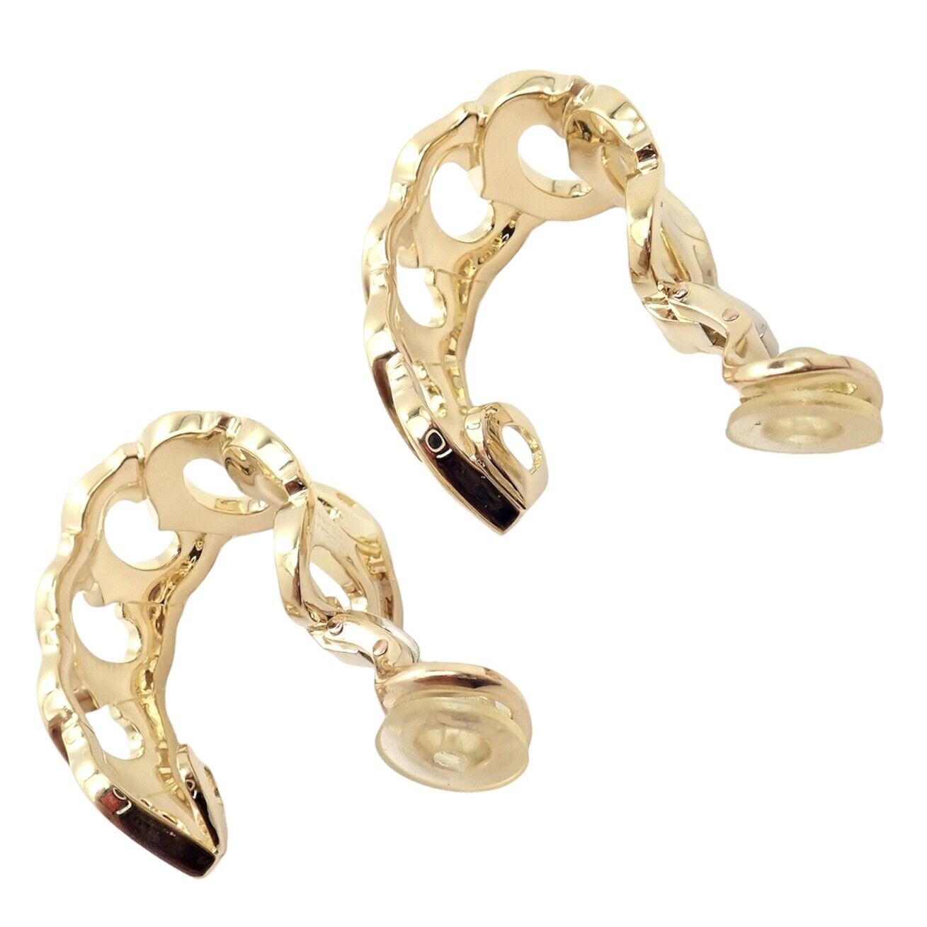 Cartier Jewelry & Watches:Fine Jewelry:Earrings Authentic! Cartier 18k Yellow Gold Signature C De Cartier Large Hoop Earrings