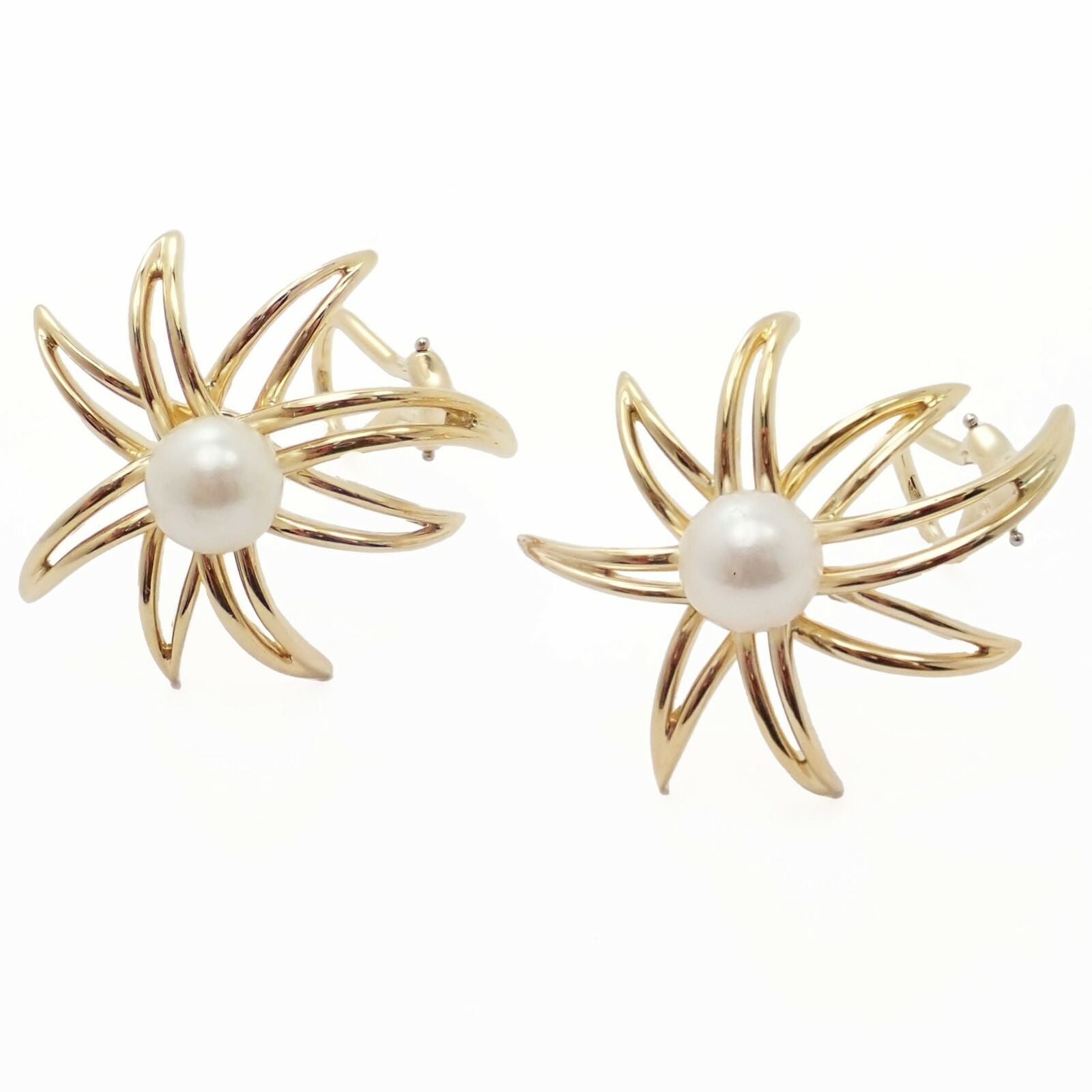 Tiffany & Co. Jewelry & Watches:Fine Jewelry:Earrings Authentic! Tiffany & Co 18k Yellow Gold Pearl Fireworks Earrings