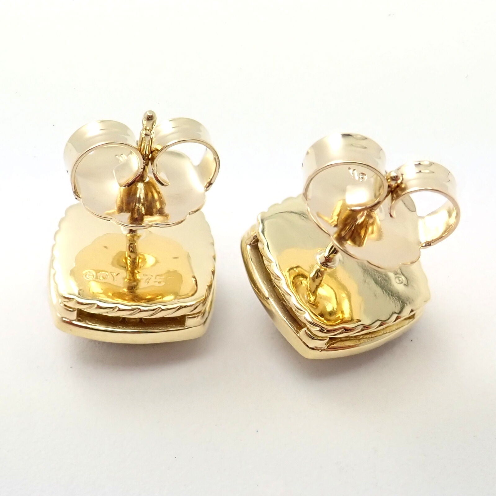 David Yurman Jewelry & Watches:Fine Jewelry:Earrings Authentic! David Yurman 18K Yellow Gold Diamond Garnet Earrings