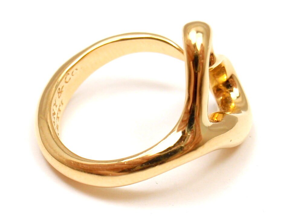 Tiffany & Co. Jewelry & Watches:Fine Jewelry:Rings AUTHENTIC! TIFFANY & Co. 18k YELLOW GOLD PERETTI OPEN HEART RING, SIZE 5.5