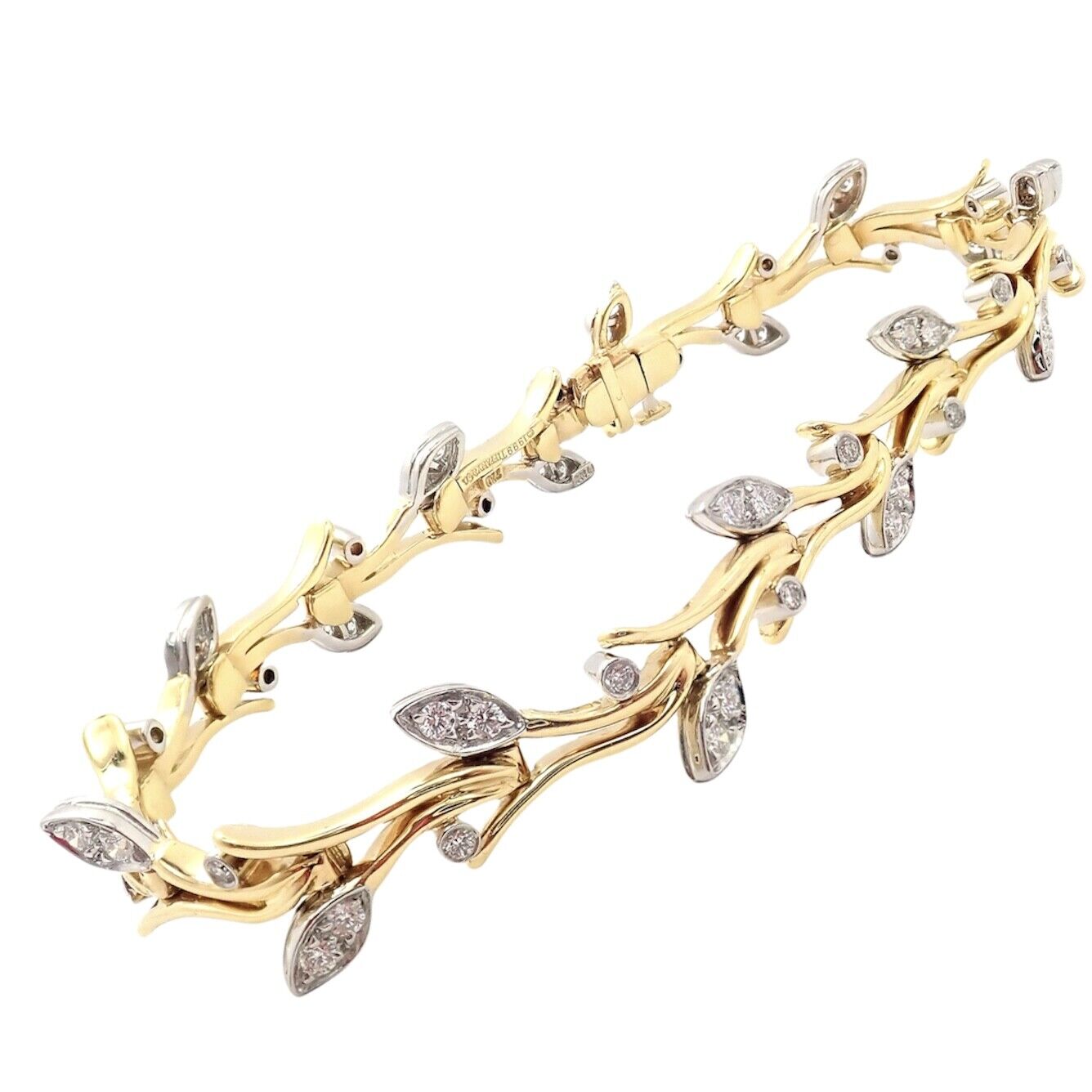 Tiffany & Co. Jewelry & Watches:Fine Jewelry:Bracelets & Charms Authentic! Tiffany & Co 18k Yellow Gold Platinum Diamond Garland Bracelet