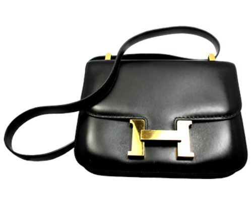 Hermes Clothing, Shoes & Accessories:Women:Women's Bags & Handbags AUTHENTIC HERMES 23CM BLACK BOX LEATHER GHW CONSTANCE HANDBAG