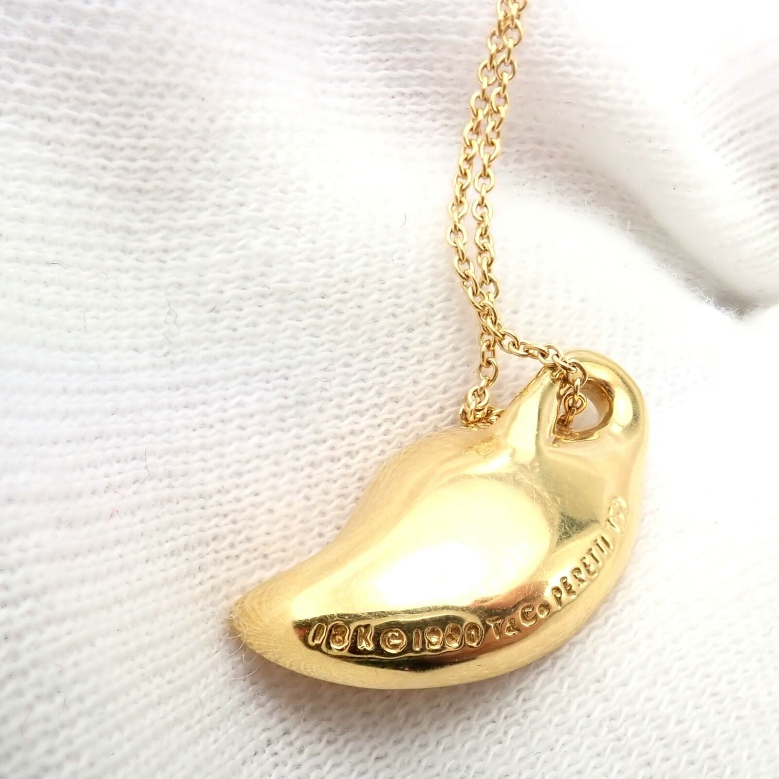 Tiffany & Co. Jewelry & Watches:Fine Jewelry:Necklaces & Pendants Authentic! Vintage Tiffany & Co Peretti 18k Gold Leaf Pendant Necklace 1980