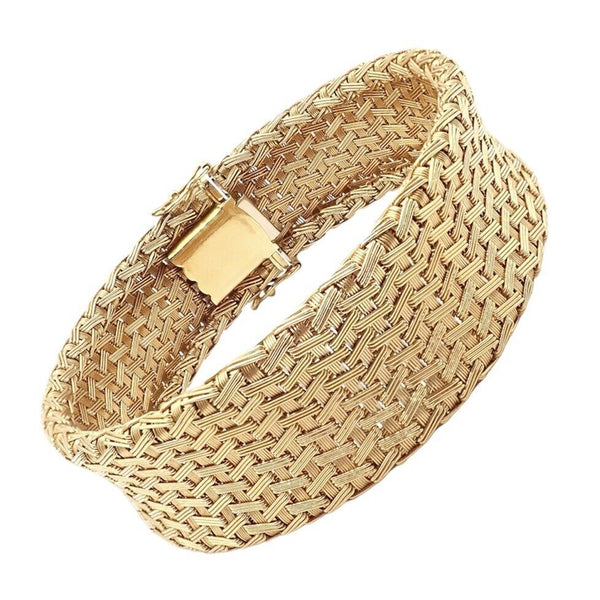 Authentic! Roberto Coin 18k Yellow Gold Large Basket Weave