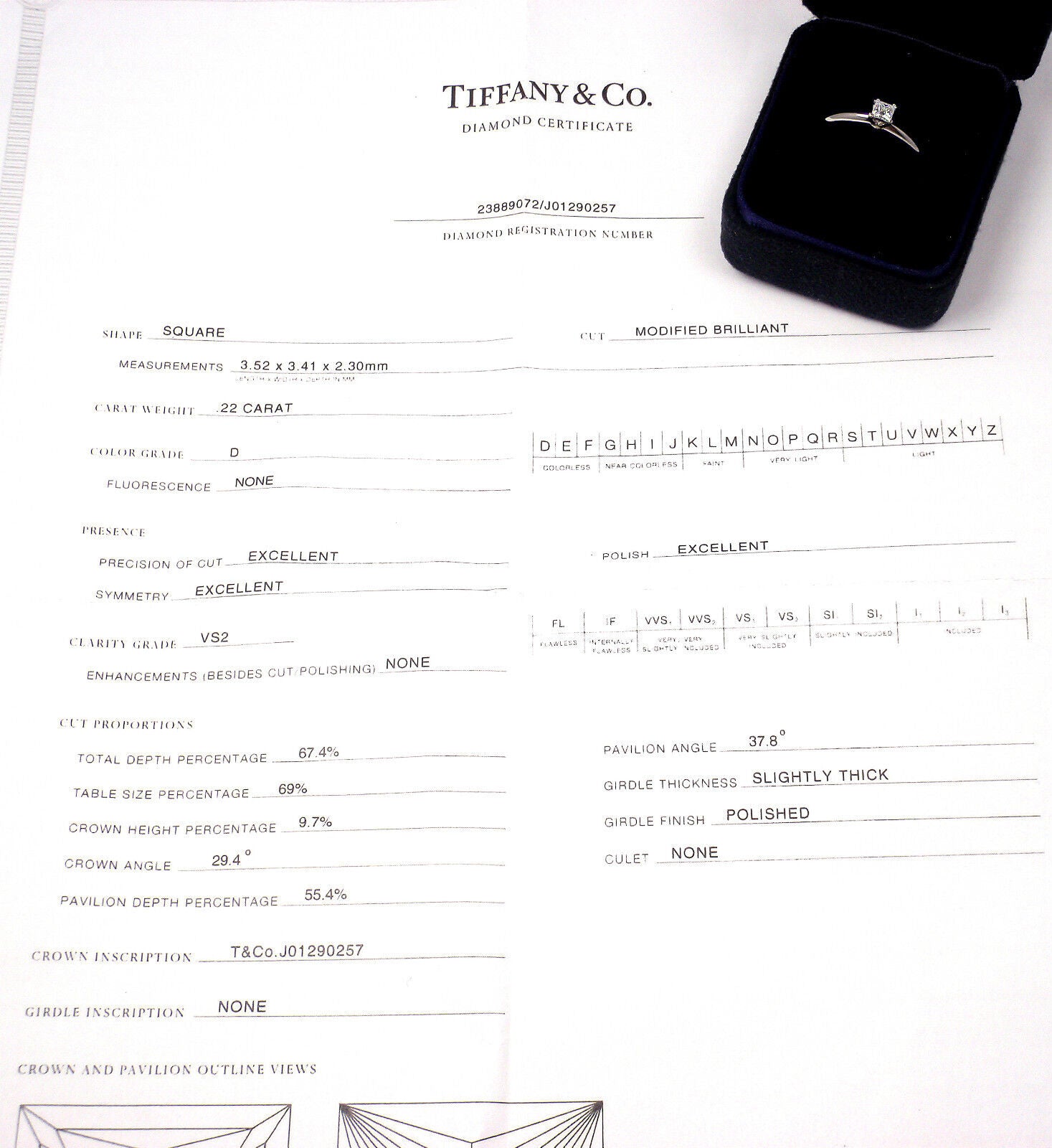 Tiffany & co discount diamond registration number