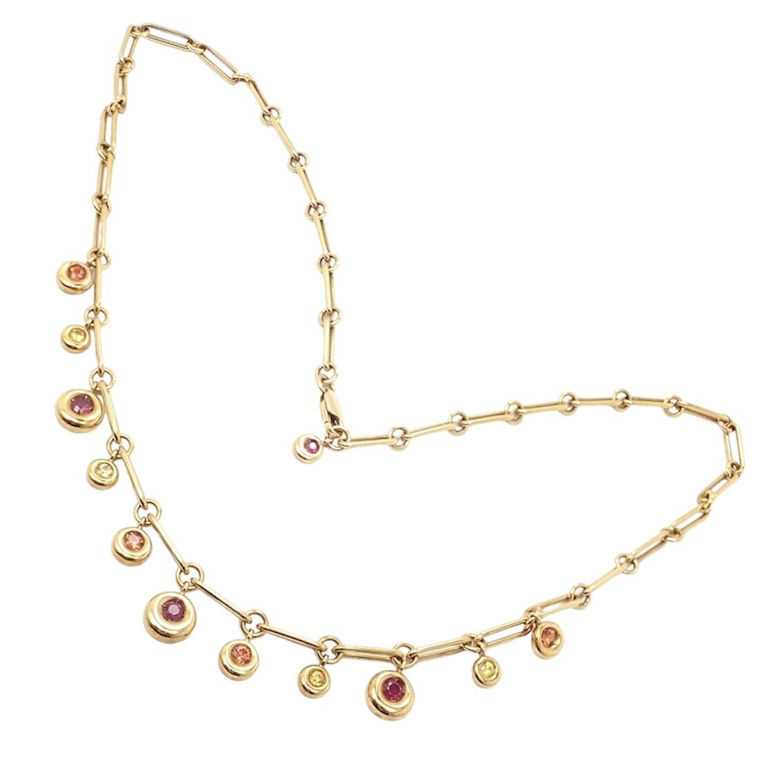 Chaumet Jewelry & Watches:Fine Jewelry:Necklaces & Pendants Authentic! Chaumet 18k Yellow Gold Fancy Color Sapphire Bubble Necklace 18"