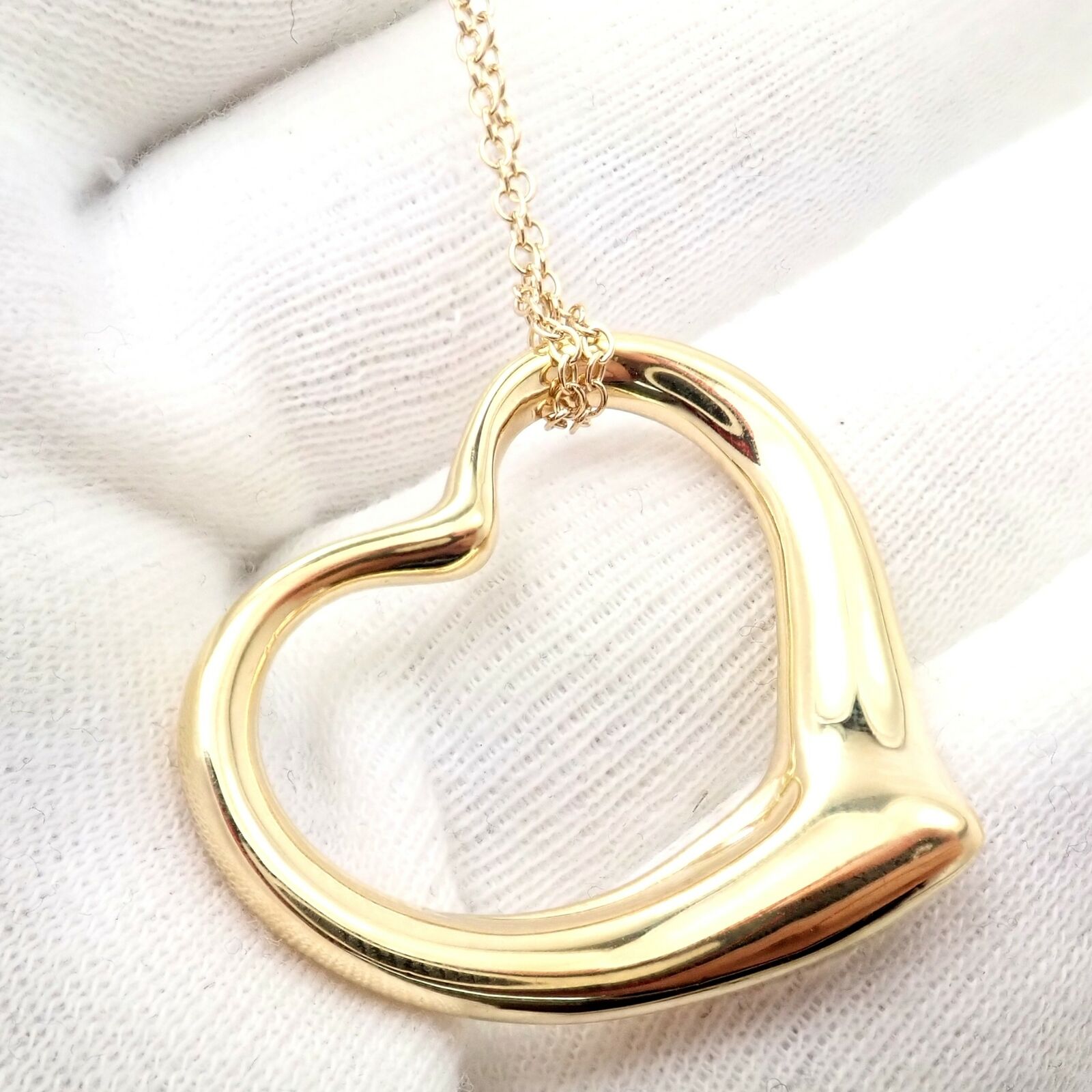 Tiffany & Co. Jewelry & Watches:Fine Jewelry:Necklaces & Pendants Tiffany & Co 18k Yellow Gold Peretti Extra Large Open Heart Pendant Necklace