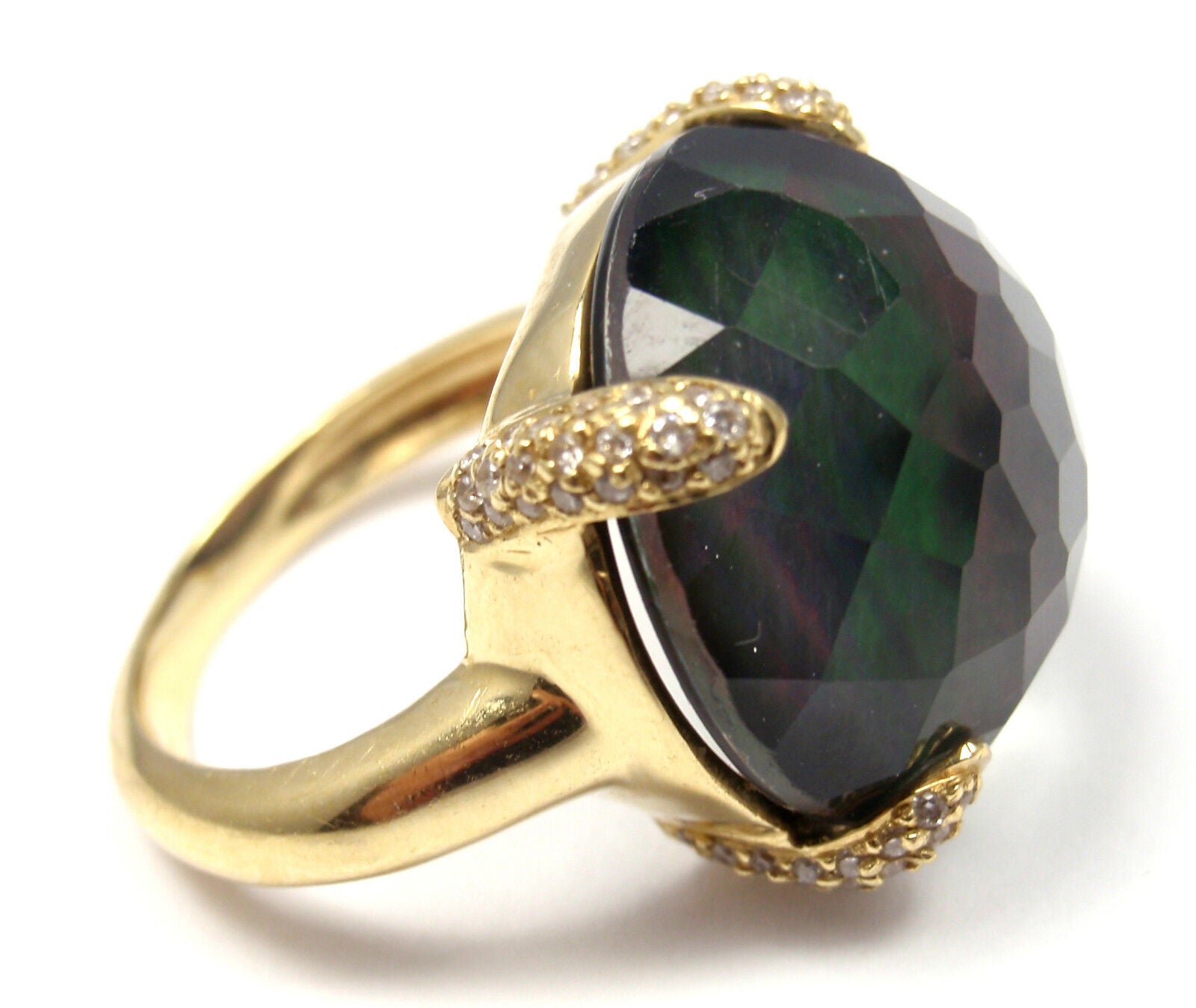 IPPOLITA Jewelry & Watches:Fashion Jewelry:Rings AUTHENTIC! IPPOLITA 18K YELLOW GOLD LABRADORITE DIAMOND RING