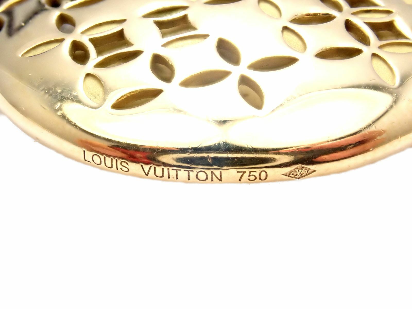 Rare Louis Vuitton 18k Yellow Gold Large Pendant Necklace 