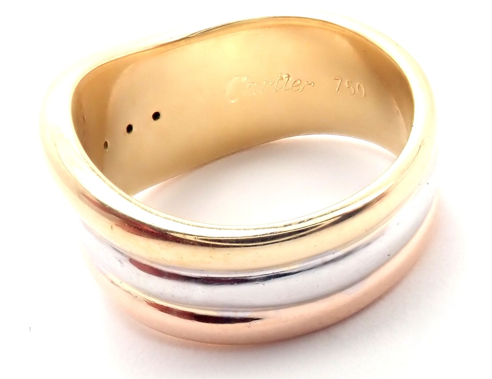 Cartier Jewelry & Watches:Fine Jewelry:Rings Authentic! Cartier Trinity 18k Tri-Color Gold Band Ring
