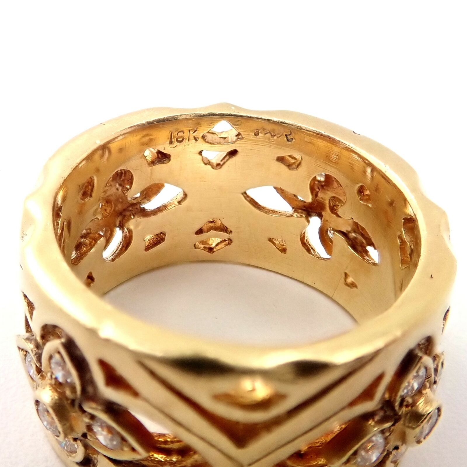 Loree Rodkin Jewelry & Watches:Vintage & Antique Jewelry:Rings Ultra Rare Loree Rodkin 18k Yellow Gold 0.60ctw Diamond Cross Band Ring sz 5.5