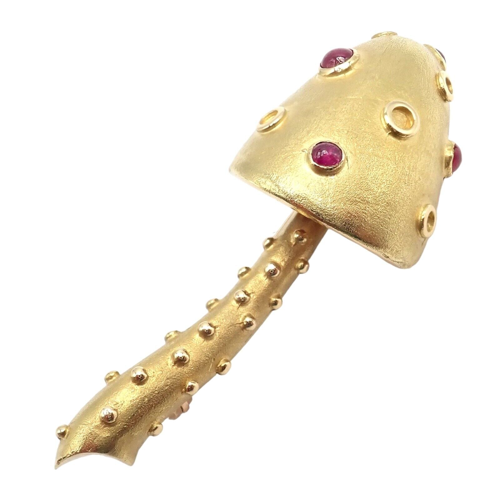 Tiffany & Co. Jewelry & Watches:Fine Jewelry:Brooches & Pins Rare! Tiffany & Co 18k Yellow Gold Ruby Mushroom Brooch Pin 1950's