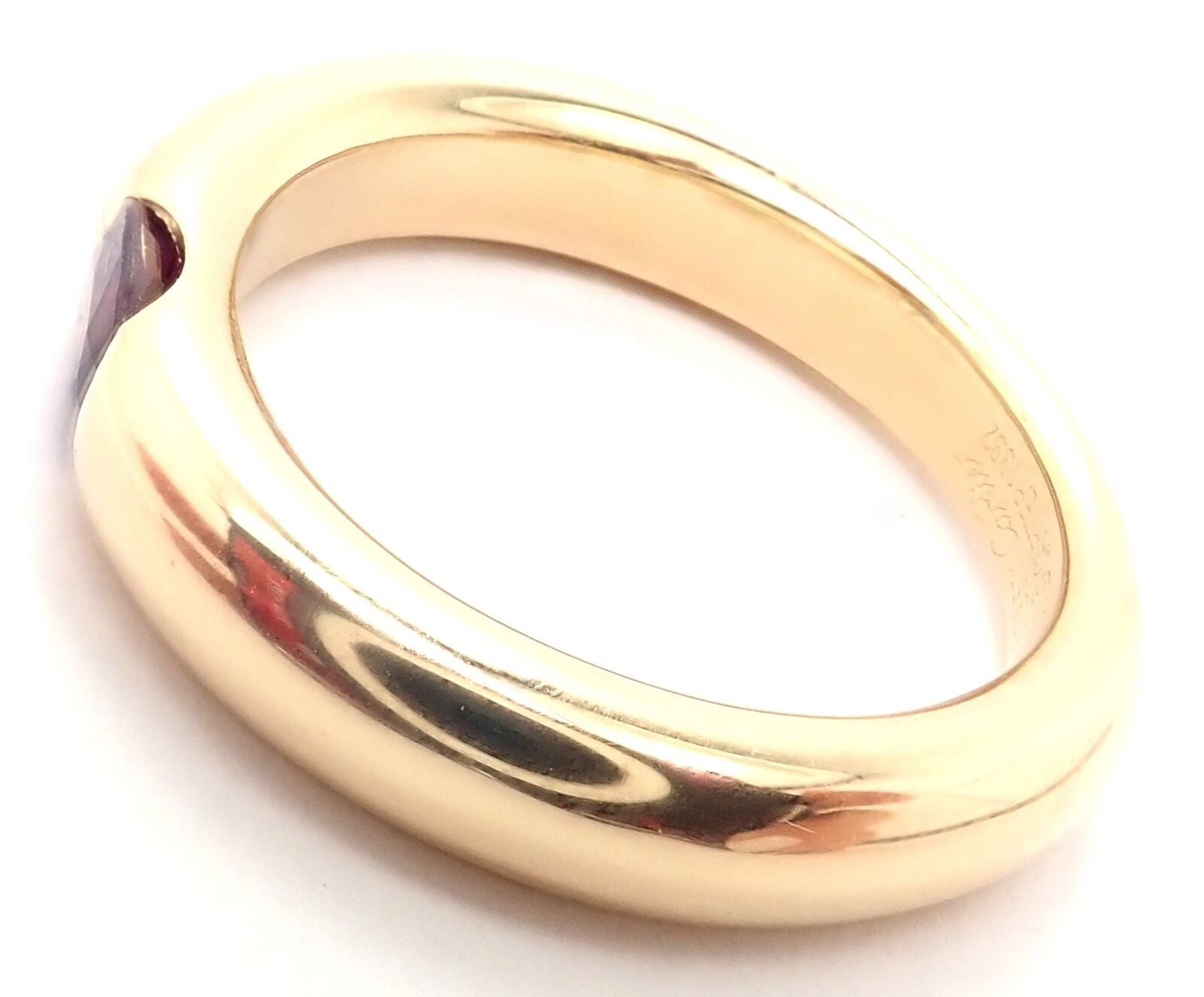 Cartier Jewelry & Watches:Fine Jewelry:Rings Authentic! Cartier 18k Yellow Gold Ruby Ellipse Band Ring Size 53 US 6 1/4